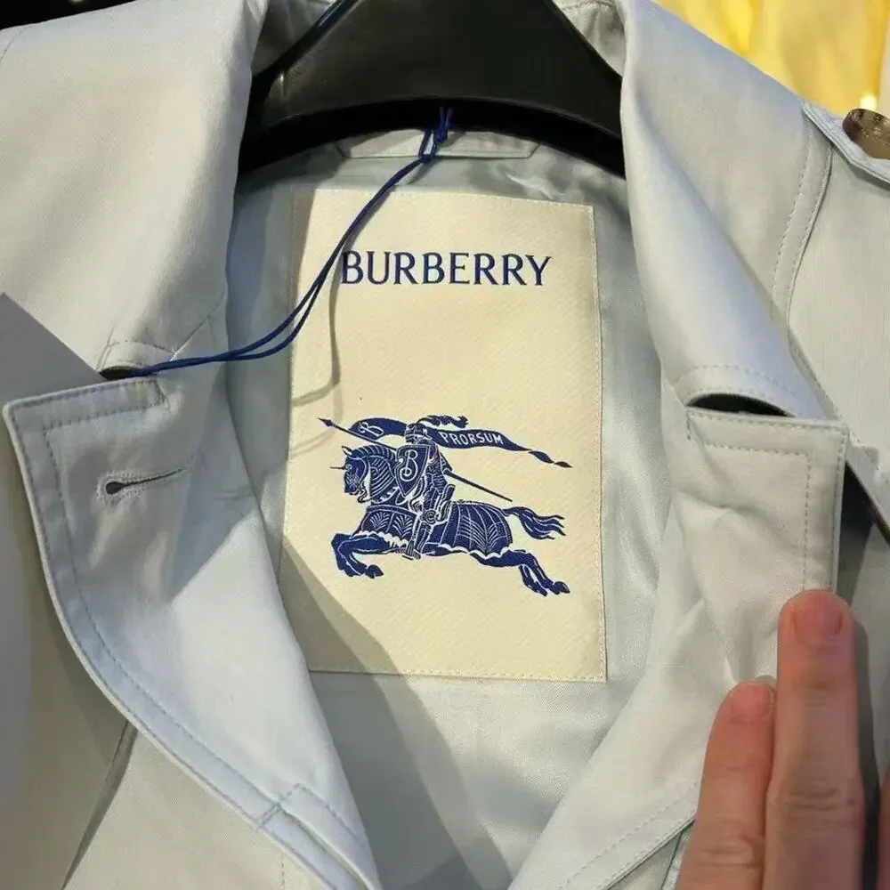 Sale ends 3/22 Burberry baby blue long Trench Coat US4 - Picture 9 of 11